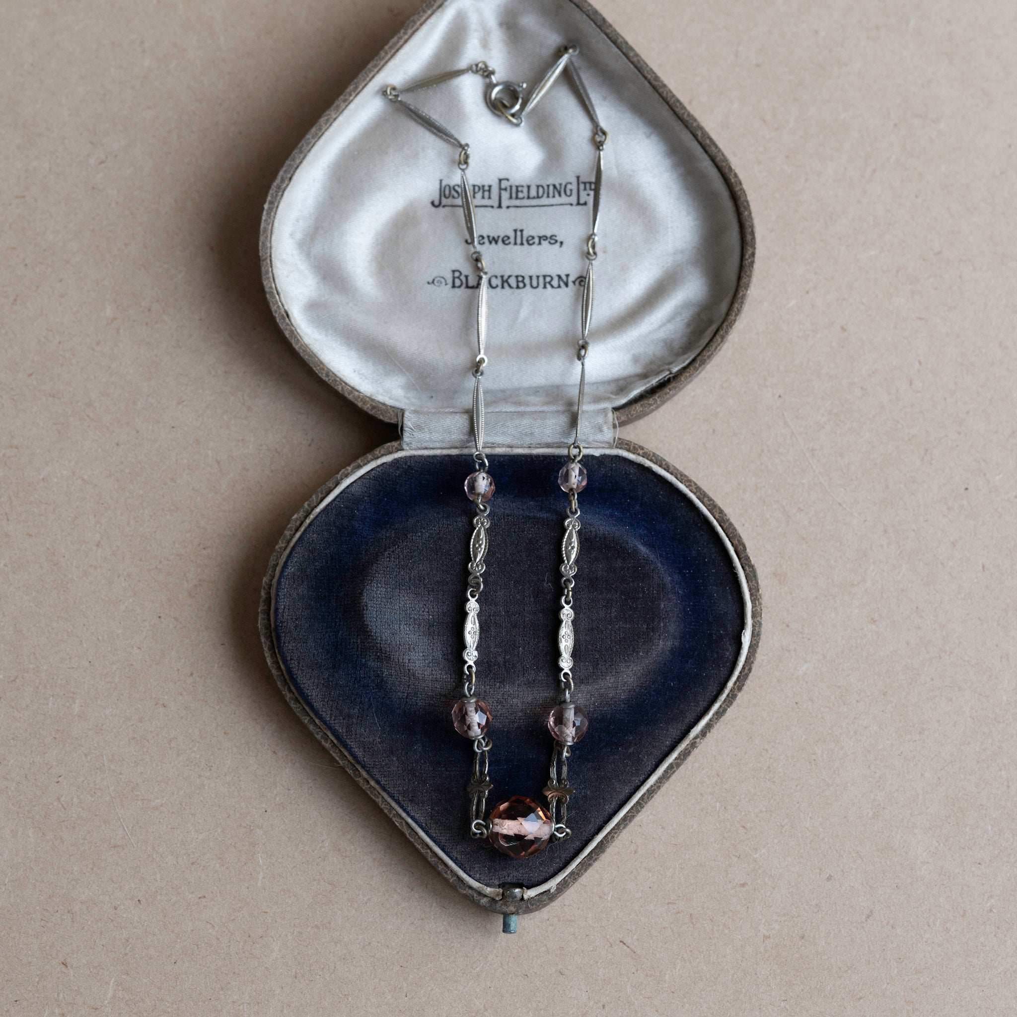 1930s Peach Orange Glass Necklace
