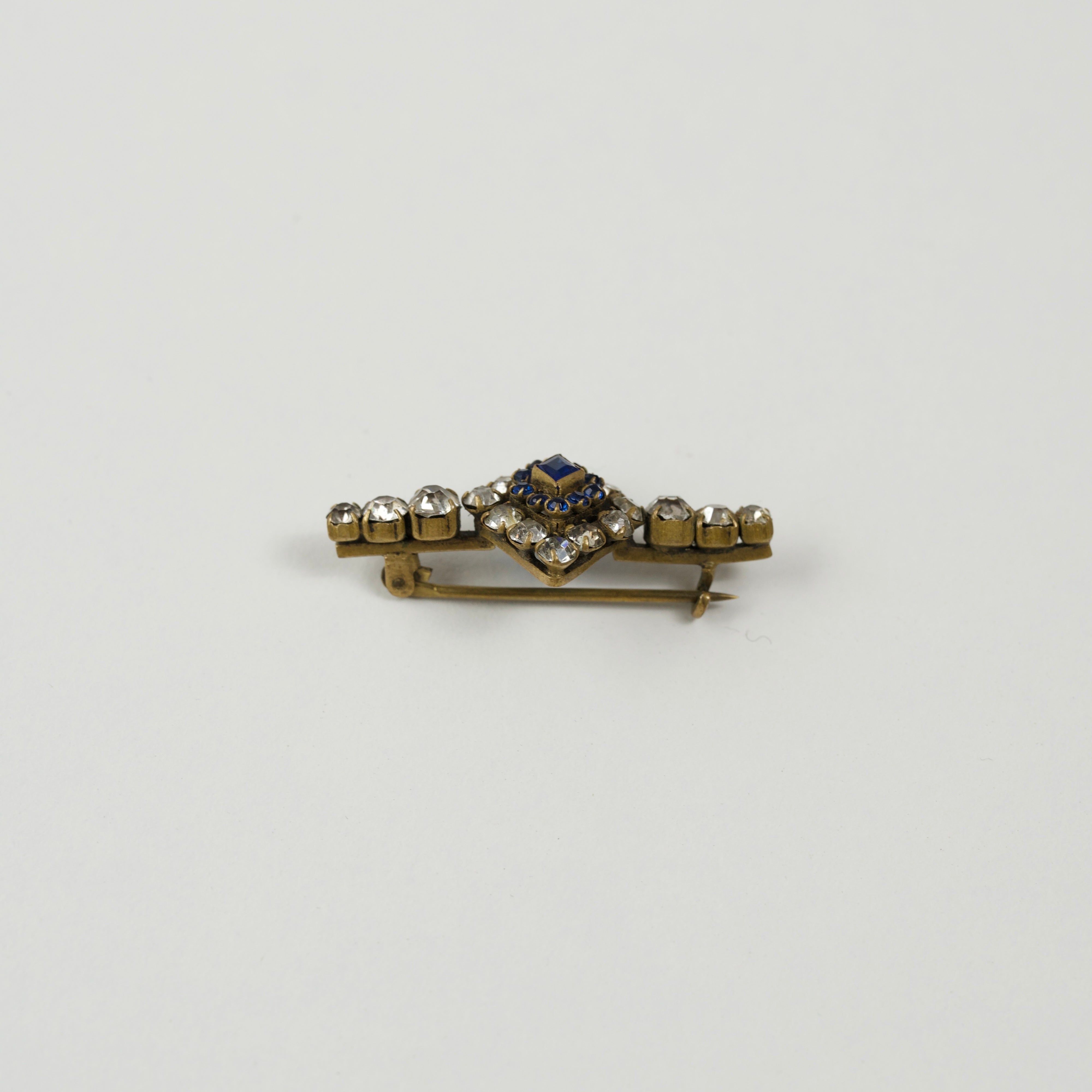 Petit Blue Clear Glass Brooch