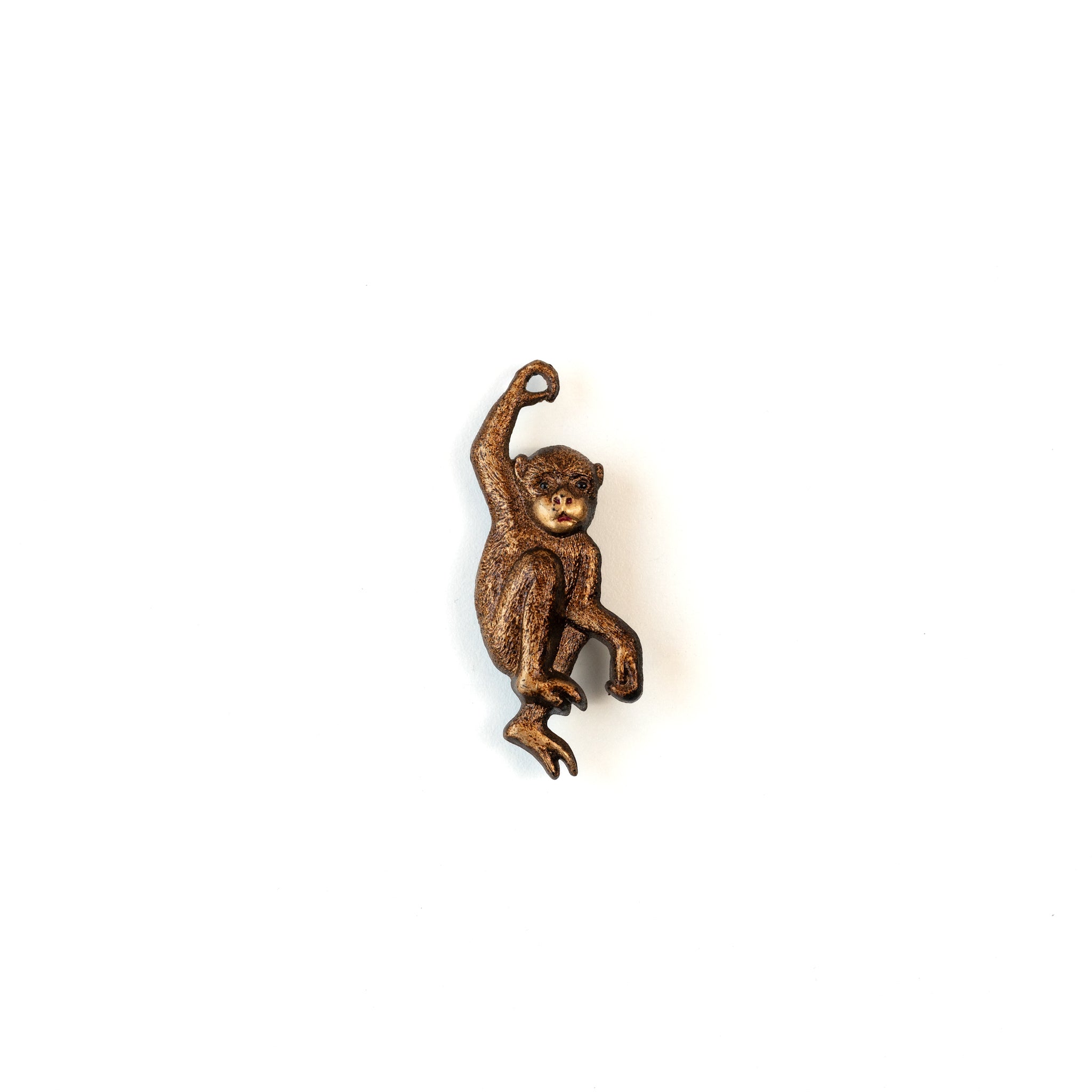 Climbing Monkey Celluloid Brooch