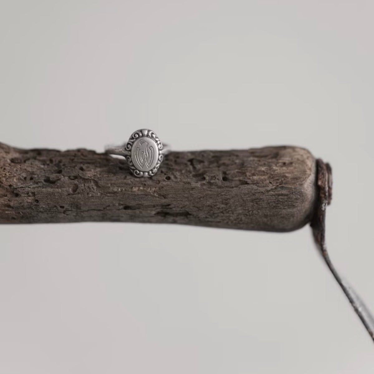 C.1900-1920｜JW Monogram Signet Silver Ring