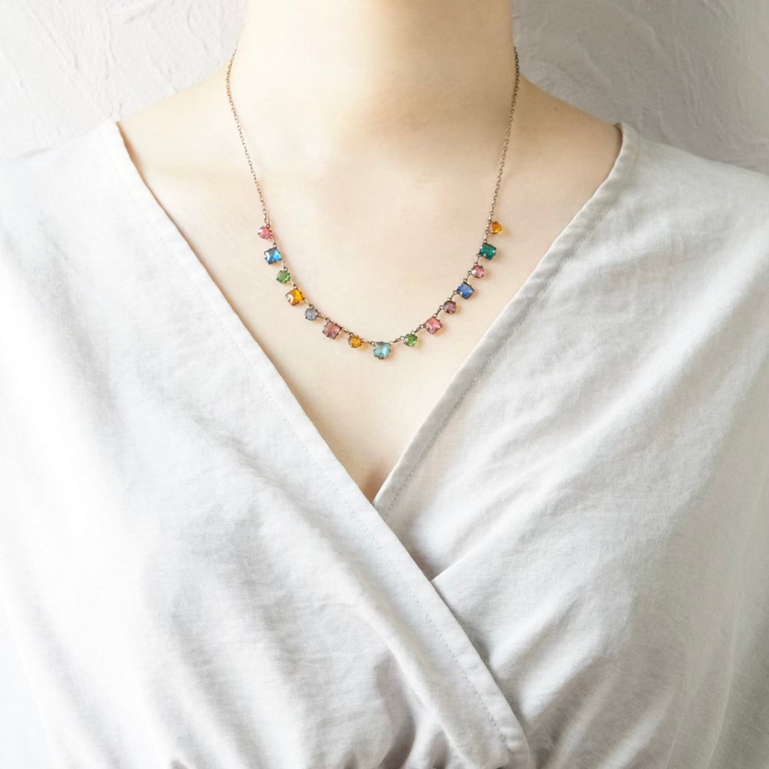 MULTI COLOR GLASS NECKLACE<br>マルチカラー・グラス・ネックレス