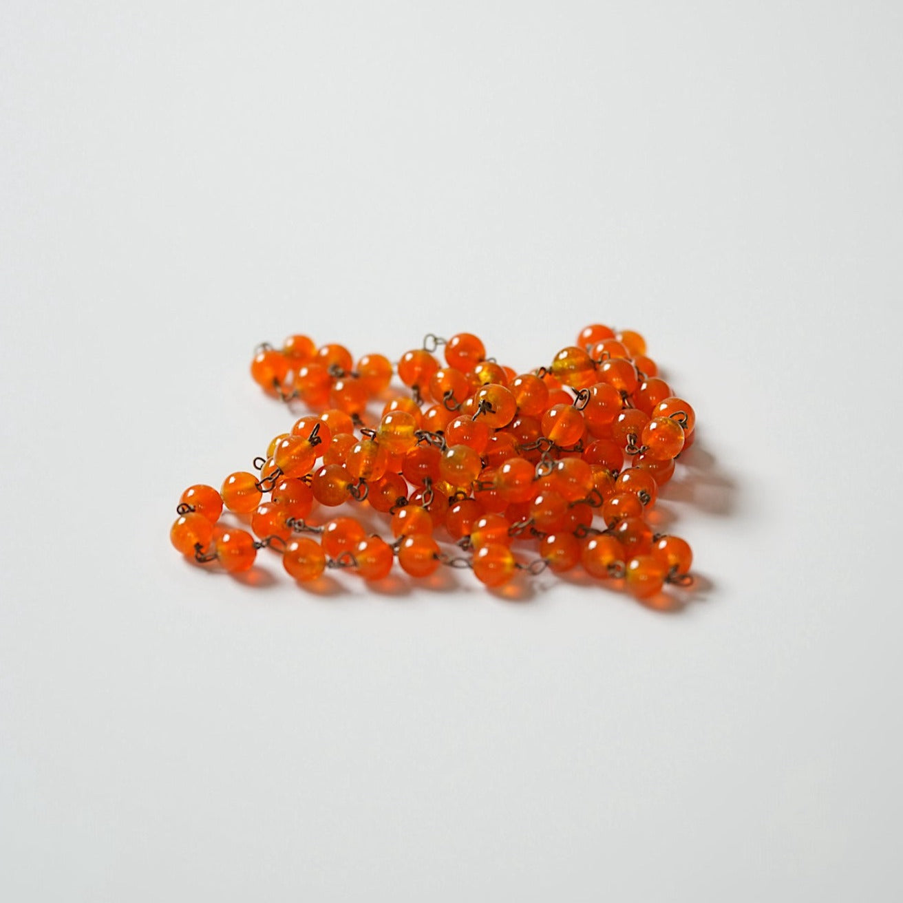 ORANGE GLASS BEAD NECKLACE<br>オレンジ・グラスビーズ・ネックレス