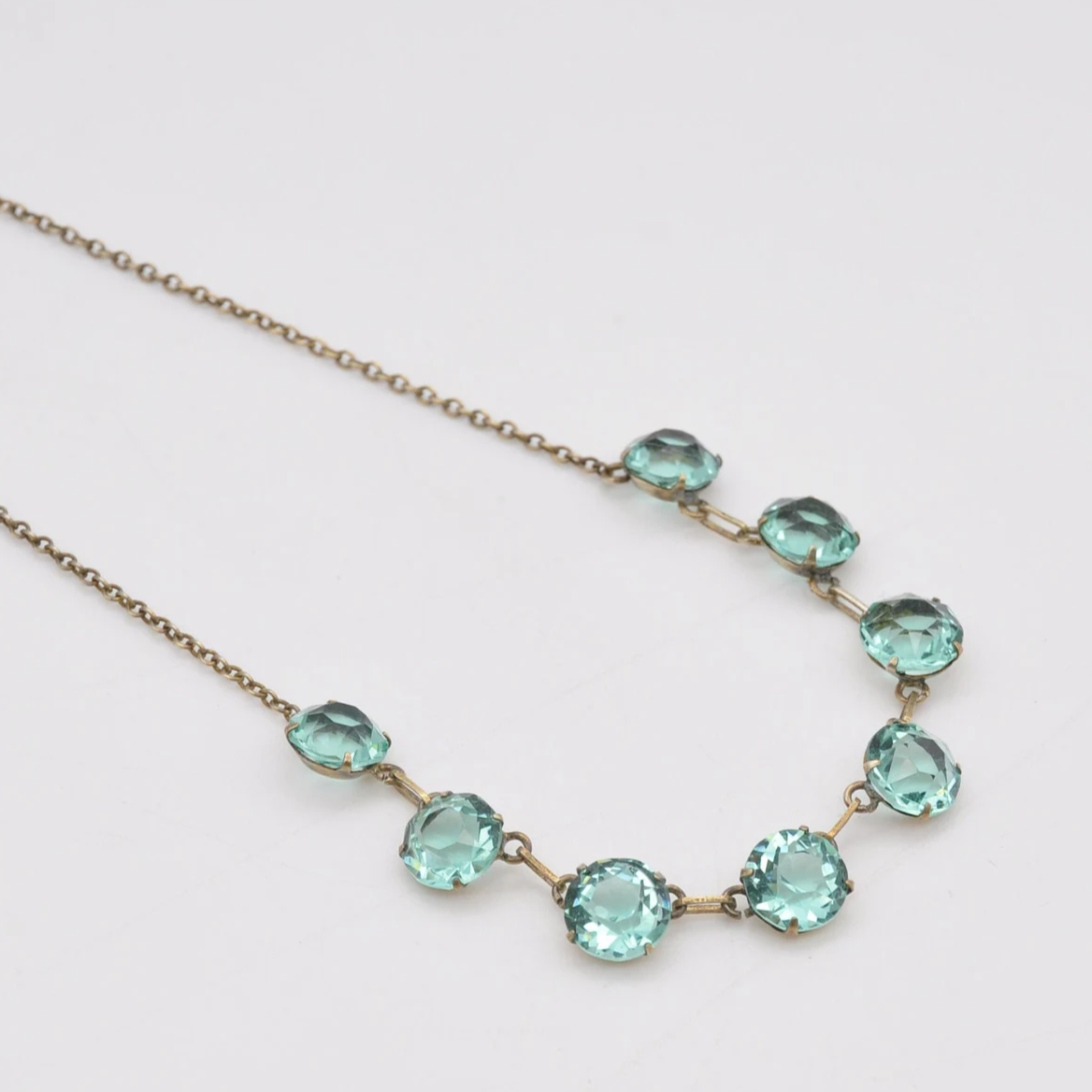 PALE BLUE GLASS NECKLACE
