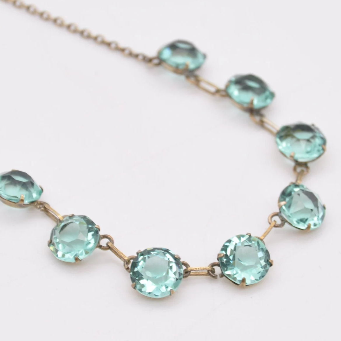PALE BLUE GLASS NECKLACE